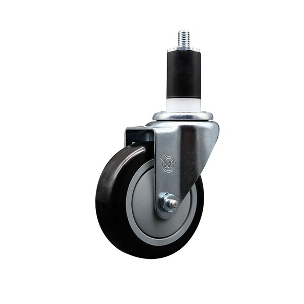 4'' Black Poly Wheel Swivel 1-1/2'' Expanding Stem Caster
